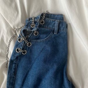 Chain denim blue jeans